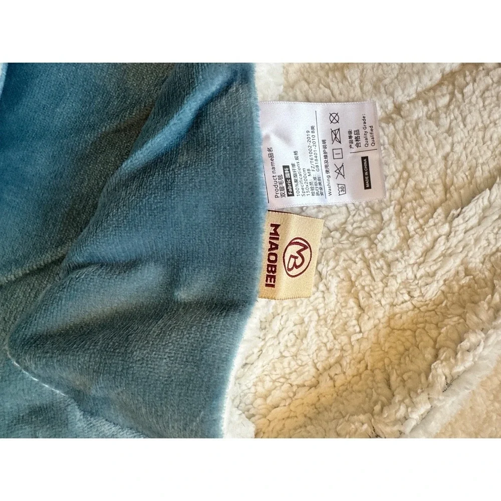 MIAOBEI Plush Throw‎ Blanket Sherpa Fleece Reversible Soft Cozy Blue